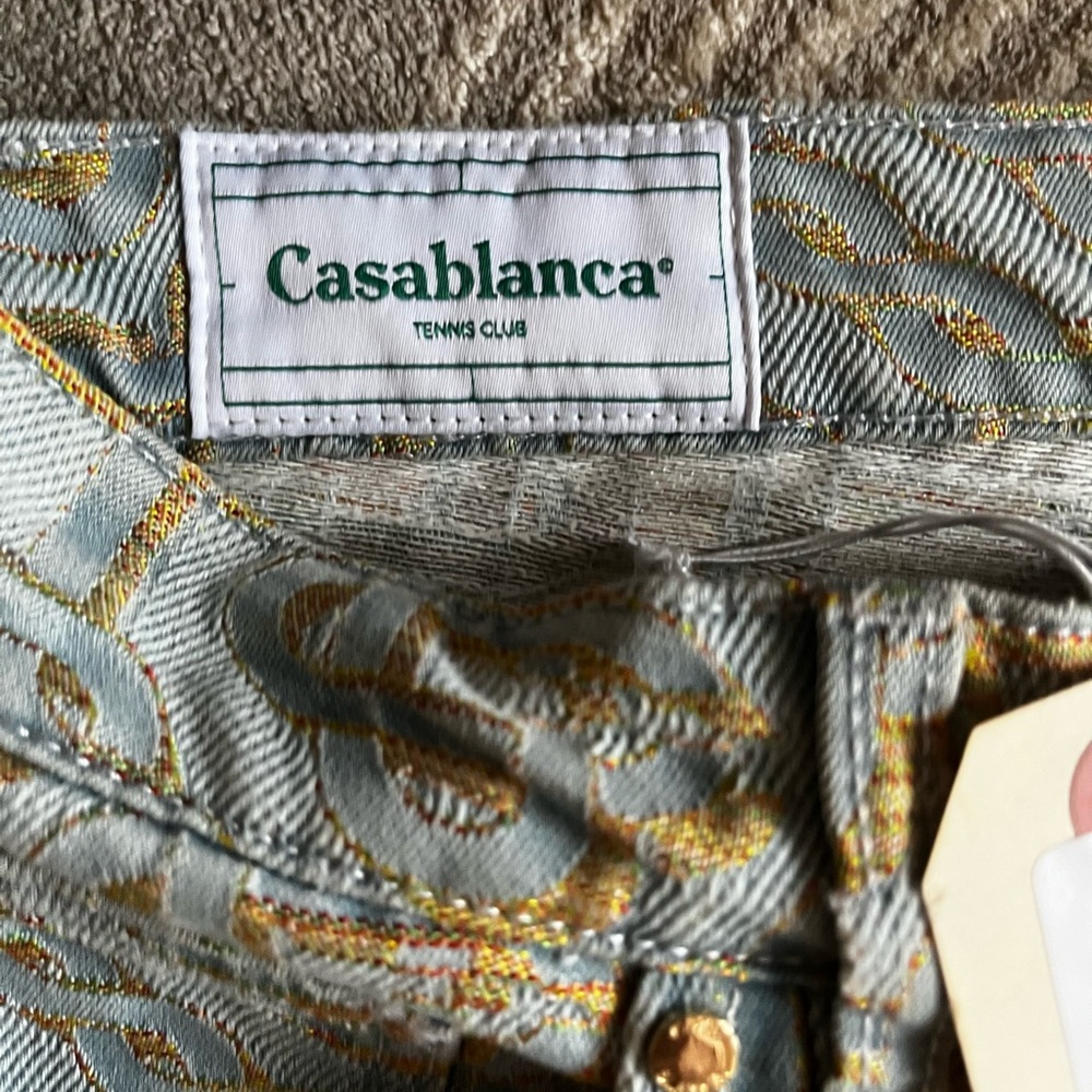 Designer Casablanca women jeans - blue with patterns - never worn